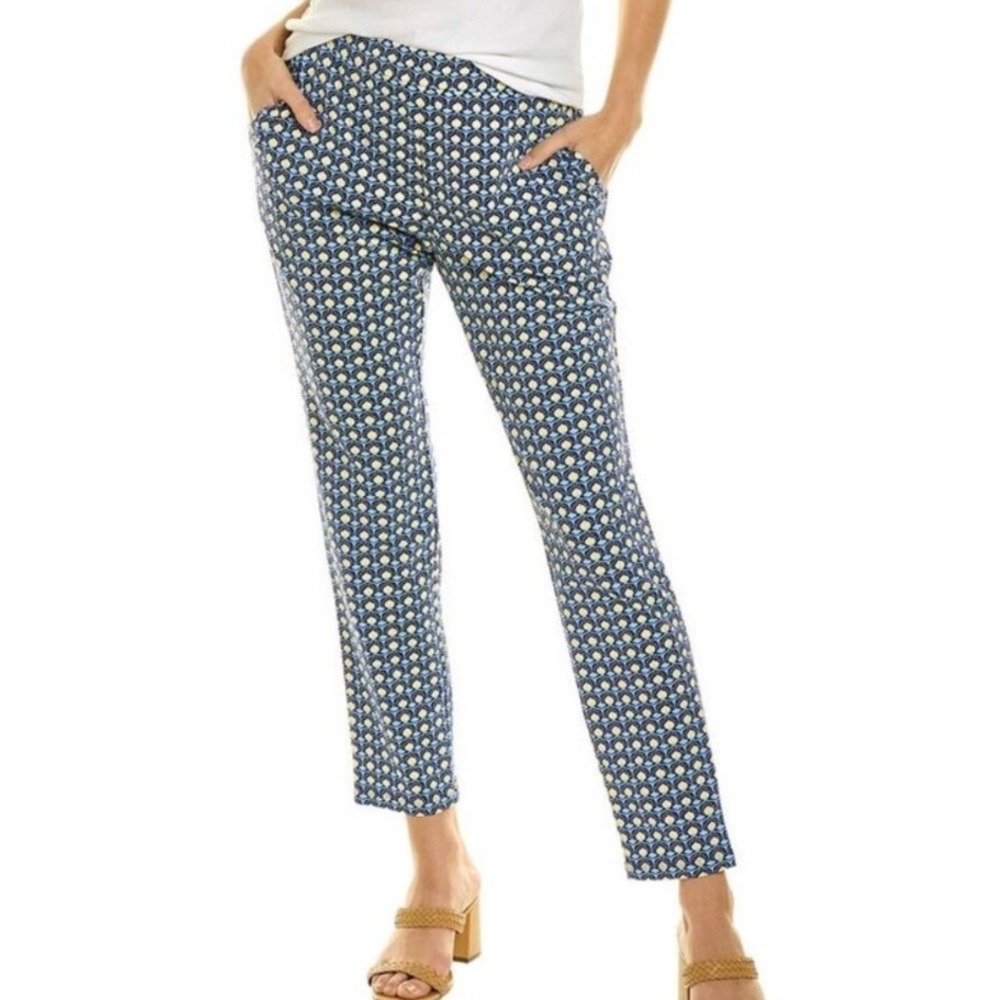 J McLaughlin Catalina Cloth Bowie Pull On Ankle Pants Women's Medium Geometric